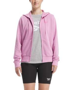 Reebok Identity Logo French Terry Full-Zip Sweatshirt Jasmine Pink NWT Small
